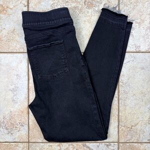 SPANX Charcoal Distressed Denim Leggings